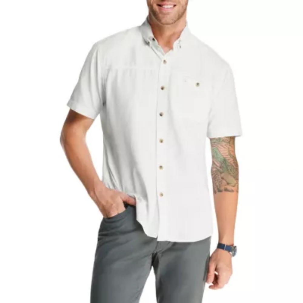 GH Bass Co Fishing Mens Short Sleeve ButtonFront Shirt
